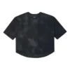Camiseta de malla suelta transpirable de manga corta, color negro