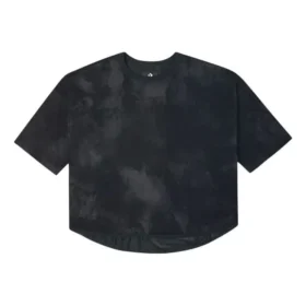 Camiseta de malla suelta transpirable de manga corta, color negro Camiseta de malla suelta transpirable de manga corta, color negro