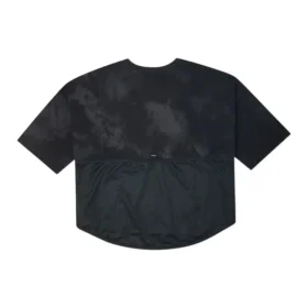 Camiseta de malla suelta transpirable de manga corta, color negro Camiseta de malla suelta transpirable de manga corta, color negro