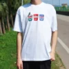 Camiseta de manga corta con apliques Pics Unisex Blanca