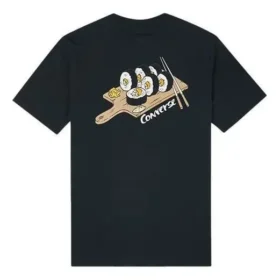 Camiseta de manga corta con bolsillo y estampado de sushi, tallas asiáticas «Negro»