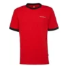 Camiseta de manga corta con cuello redondo de hilo irregular Tallas asiáticas «Rojo»