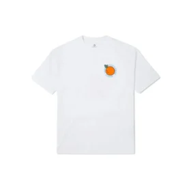 Camiseta de manga corta con cuello redondo holgada con estampado de dibujos animados de Converse para hombre, color blanco Camiseta de manga corta con cuello redondo holgada con estampado de dibujos animados de Converse para hombre, color blanco