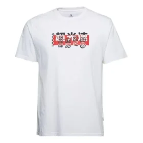 Camiseta de manga corta con cuello redondo y estampado Converse para hombre, color blanco Camiseta de manga corta con cuello redondo y estampado Converse para hombre, color blanco