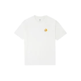 Camiseta de manga corta con cuello redondo y estampado del logotipo de Converse para hombre, color blanco Camiseta de manga corta con cuello redondo y estampado del logotipo de Converse para hombre, color blanco