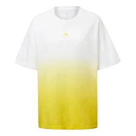 Camiseta de manga corta con estampado de logotipo degradado, color amarillo Camiseta de manga corta con estampado de logotipo degradado, color amarillo