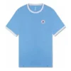 Camiseta de manga corta con ribete Tallas asiáticas «Light Blue»