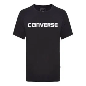 Camiseta de manga corta Converse Pure Cotton Alphabet para hombre, color negro