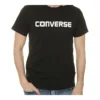Camiseta de manga corta Converse Pure Cotton Alphabet para hombre, color negro