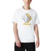 Camiseta de manga corta de cuello redondo de punto con estampado esquelético de Converse para hombre, color blanco