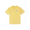 Camiseta de manga corta de cuello redondo holgada y casual para hombre Converse con estampado de caricaturas y grafitis en la espalda, color dorado
