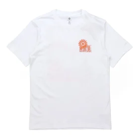 Camiseta de manga corta estampada Converse para hombre, color blanco