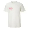 Camiseta de manga corta reversible con estampado de letras, color blanco cremoso