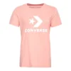 Camiseta de manga corta rosa con estampado del logotipo clásico