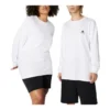 Camiseta de manga larga con chevrón y estrella bordada Go-To Tallas asiáticas «Blanco»