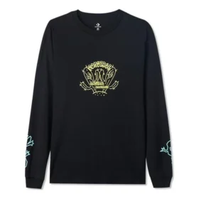 Camiseta de manga larga con gráfico de cactus, tallas asiáticas «Negro»