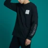 Camiseta de manga larga Distorted Court Tallas asiáticas «Negro»