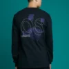 Camiseta de manga larga Distorted Court Tallas asiáticas «Negro»