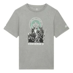 Camiseta de personajes Converse x Dungeons & Dragons, tallas asiáticas, «Vintage Grey Heather»