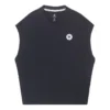 Camiseta de punto con cuello en V Tallas asiáticas «Negro»