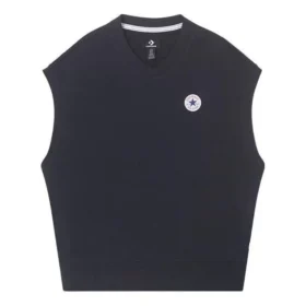 Camiseta de punto con cuello en V Tallas asiáticas «Negro»