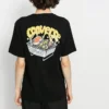 Camiseta deportiva casual de manga corta con estampado para hombre de Converse, color negro