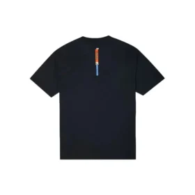 Camiseta deportiva de cuello redondo y manga corta con estampado de chevrón de estrellas, tallas asiáticas «Negro»
