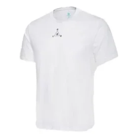 Camiseta deportiva de manga corta con cuello redondo y estampado de Converse para hombre, color blanco Camiseta deportiva de manga corta con cuello redondo y estampado de Converse para hombre, color blanco