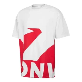 Camiseta deportiva de manga corta roja con estampado de colores contrastantes de Converse para hombre Camiseta deportiva de manga corta roja con estampado de colores contrastantes de Converse para hombre