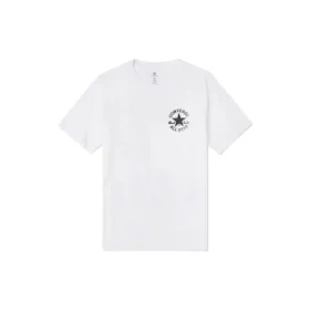 Camiseta deportiva de punto con cuello redondo y manga corta Converse Chuck Printing para hombre, color blanco Camiseta deportiva de punto con cuello redondo y manga corta Converse Chuck Printing para hombre, color blanco