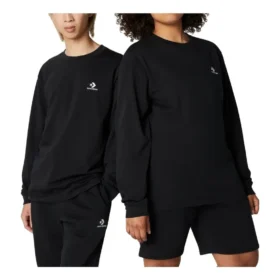 Camiseta Go-To con estrella bordada y diseño en forma de V, corte estándar, tallas asiáticas «Negro»