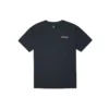 Camiseta negra de manga corta, cuello redondo, holgada y casual con estampado de letras bordadas