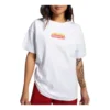 Camiseta oversize con logo en llamas Tallas asiáticas «Blanco Rojo»
