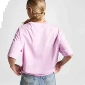 Camiseta oversize con logo en llamas Tallas asiáticas «Rosa»