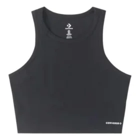 Camiseta sin mangas de punto con logotipo Tallas asiáticas «Negro»