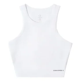 Camiseta sin mangas de punto de cuello alto Tallas asiáticas «Blanco»