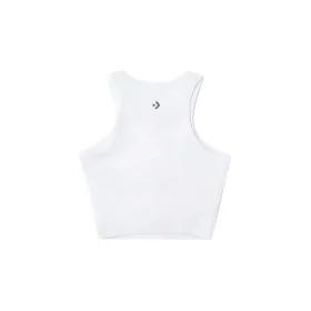 Camiseta sin mangas de punto de cuello alto Tallas asiáticas «Blanco»