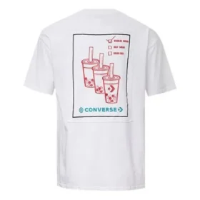 Camiseta unisex de manga corta con apliques, color blanco