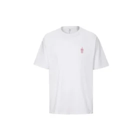 Camiseta unisex de manga corta con apliques, color blanco