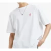 Camiseta unisex de manga corta con apliques, color blanco