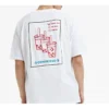 Camiseta unisex de manga corta con apliques, color blanco