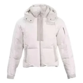 Chaqueta acolchada corta de plumón de primera calidad, tallas asiáticas «Blanco»