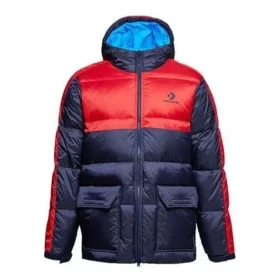 Chaqueta acolchada de invierno con relleno de plumón Tallas asiáticas «Navy Red»
