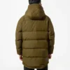 Chaqueta acolchada de plumón de largo medio, tallas asiáticas, «Verde oliva»