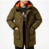 Chaqueta acolchada de plumón de largo medio, tallas asiáticas, «Verde oliva»