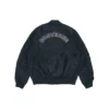 Chaqueta aviador retro deportiva holgada con logotipo SS22 unisex negra