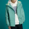 Chaqueta casual con capucha y bolsillos Converse para hombre, azul lavado
