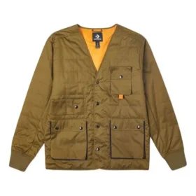 Chaqueta casual de hombre Converse Retro con múltiples bolsillos, color verde