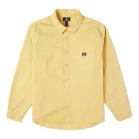 Chaqueta casual de manga larga con botones y tejido de punto para hombre de Converse, estilo retro, color dorado