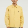 Chaqueta casual de manga larga con botones y tejido de punto para hombre de Converse, estilo retro, color dorado